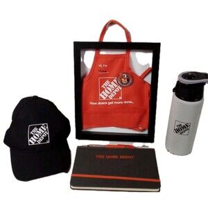 Home Depot Employee Bundle /Shadowbox/Notebook/Hat/Water Bottle/Pin/Backpack